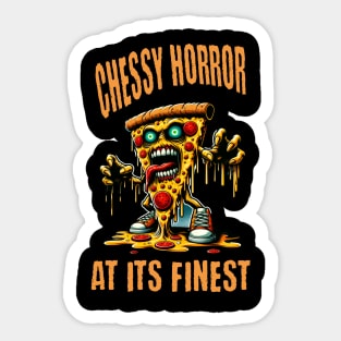 Zombie Pizza: Undead Slice of Cheesy Horror Sticker